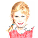 Antonia – Kinderportrait – Pastellreide/Buntstift–Illustration, 21 x 28 cm