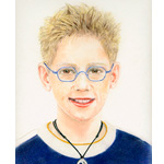 Laurids – Kinderportrait – Pastellreide/Buntstift–Illustration, 21 x 28 cm